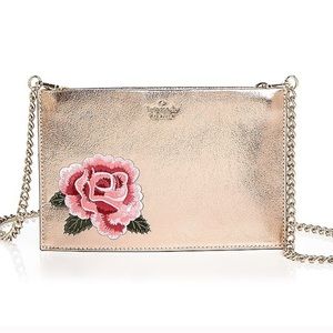 kate spade Simi Mini Gold Leather Crossbody Bag